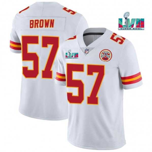 Men & Women & Youth Kansas City Chiefs #57 Orlando Brown White Super Bowl LVII Patch Vapor Untouchable Limited Stitched Jersey->kansas city chiefs->NFL Jersey